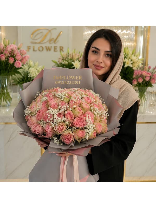 باکس گل رسمی سفید سبز مدل اداری