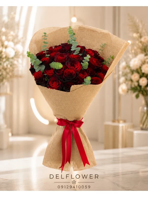 باکس گل رز قرمز کلاسیک سعادت‌آباد برای عشق