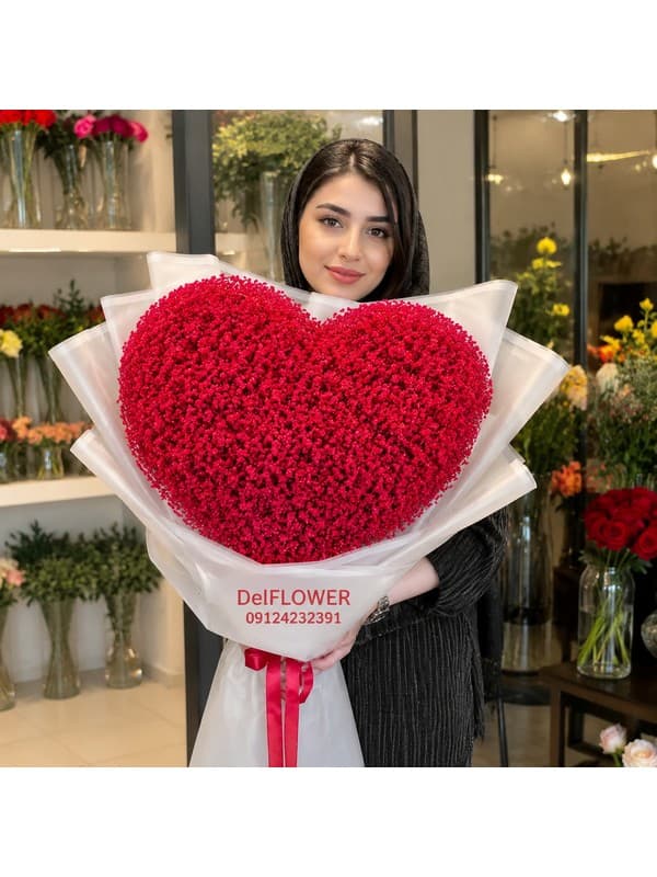 باکس گل روز عشق ایرانی با رز صورتی و سفید