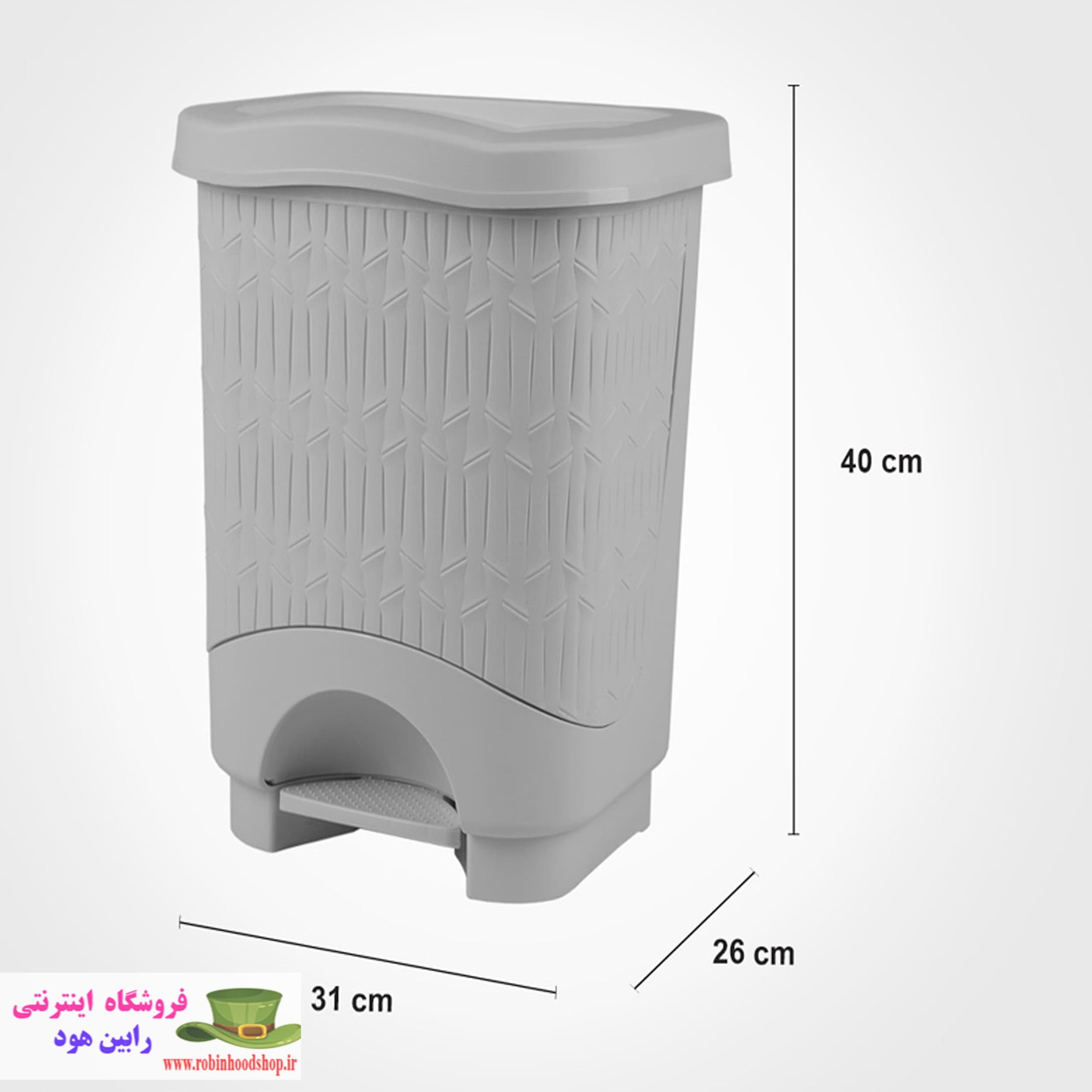 سطل پدالی چهار گوش بامبو بزرگ — تصویر ۲