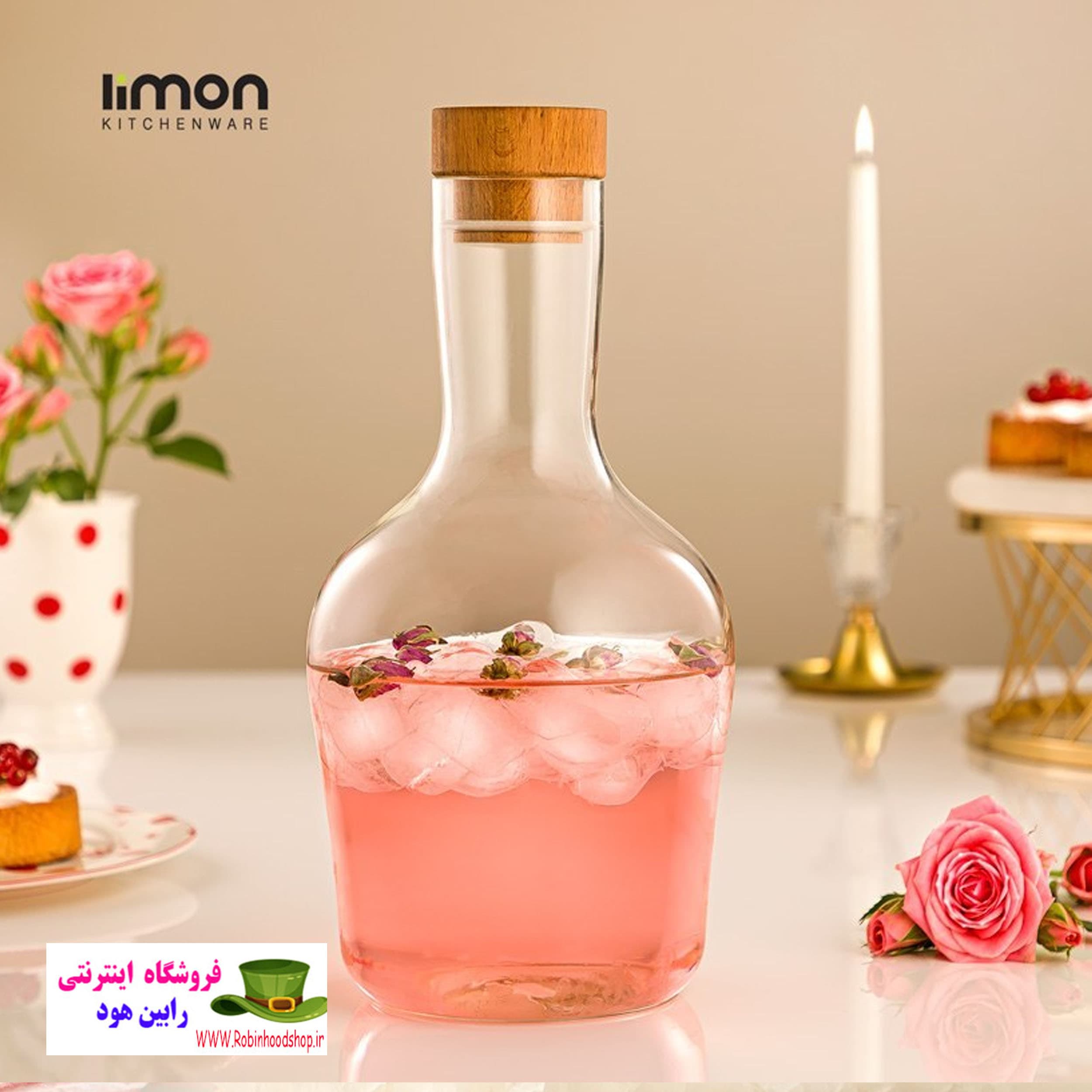 بطری آب درب چوبی 1.5 لیتر