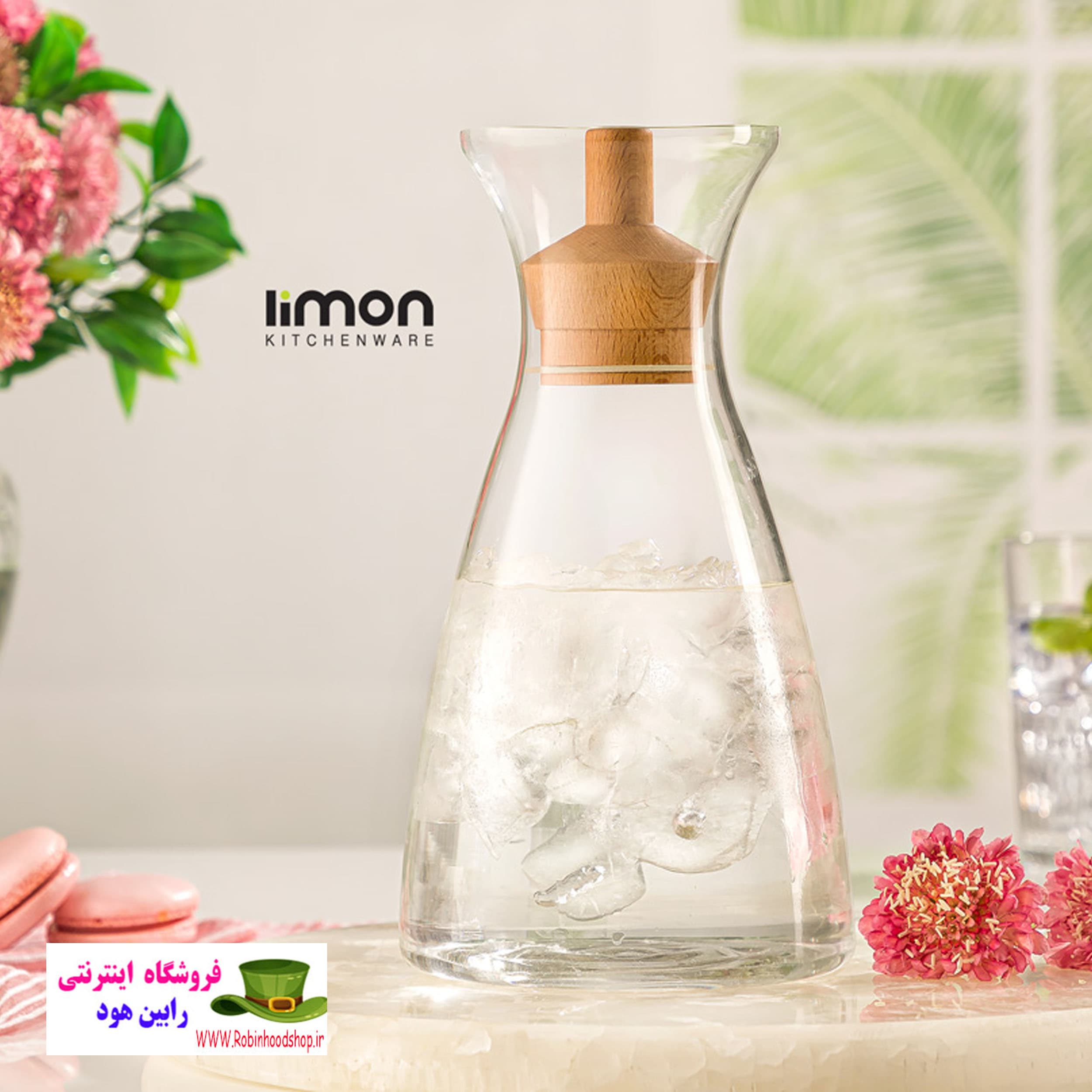 بطری آب درب چوبی 1 لیتری لیمون
