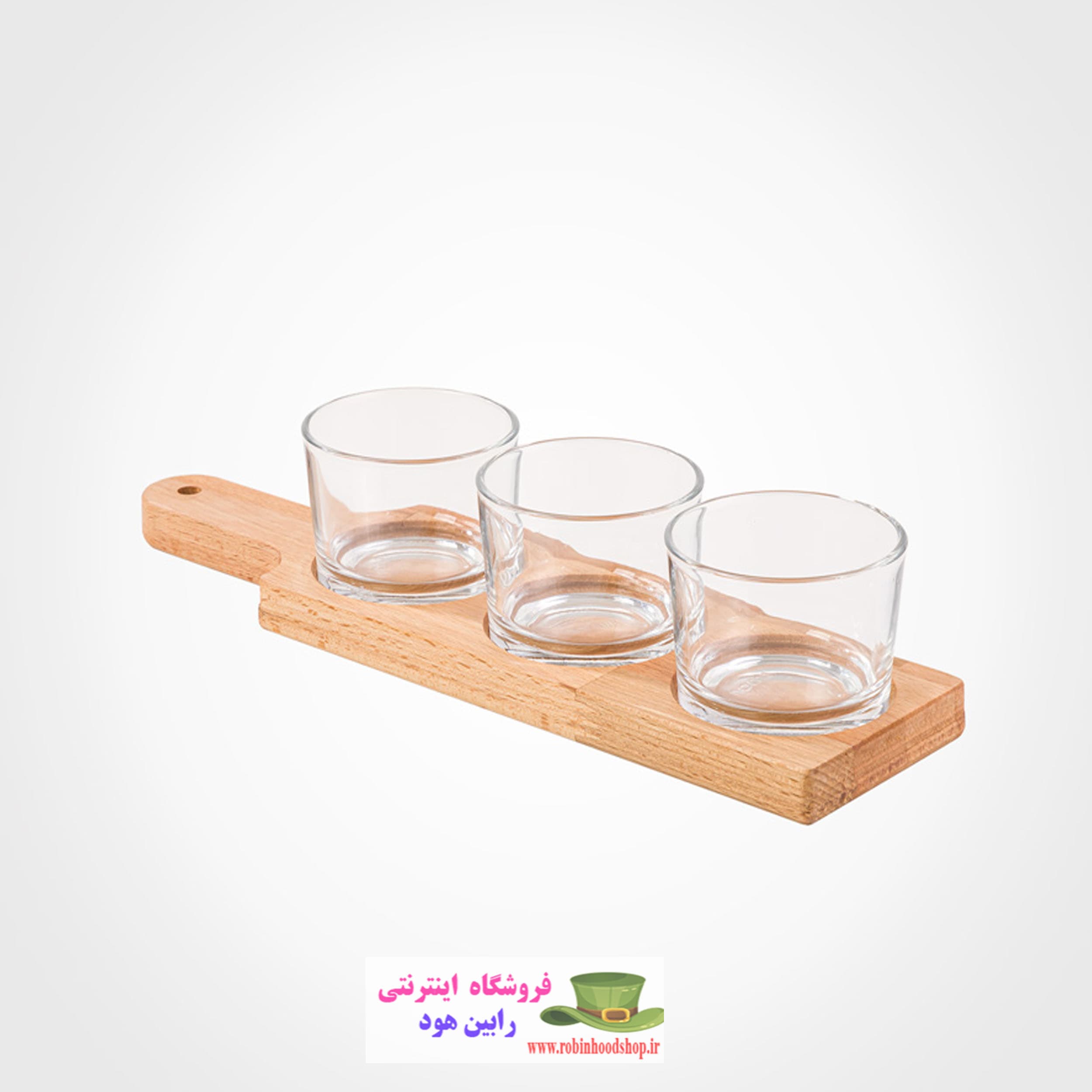 اردورخوری پایه چوبی 190 میلی لیتر 3 عددی — تصویر ۲