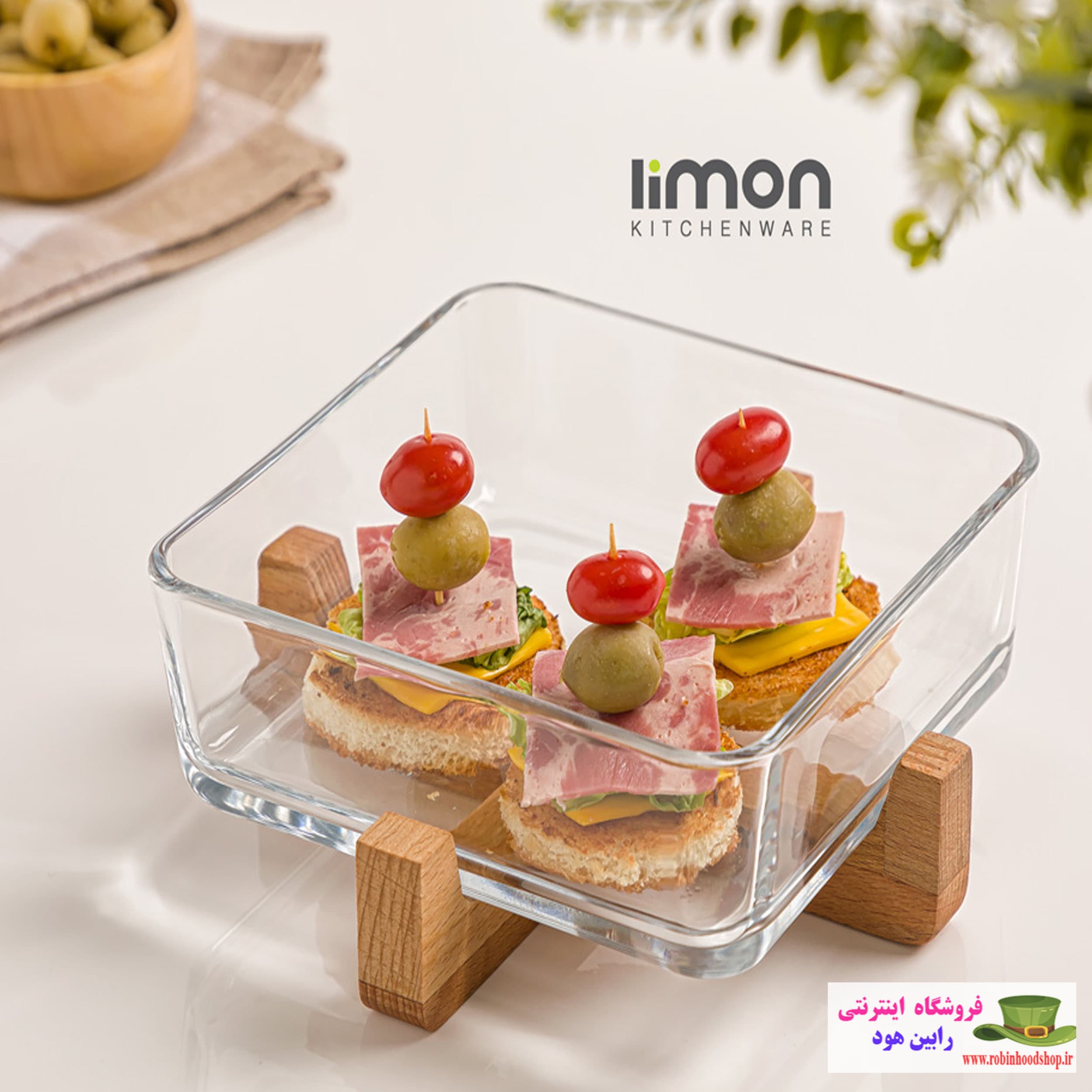 ظرف سرو پایه چوبی