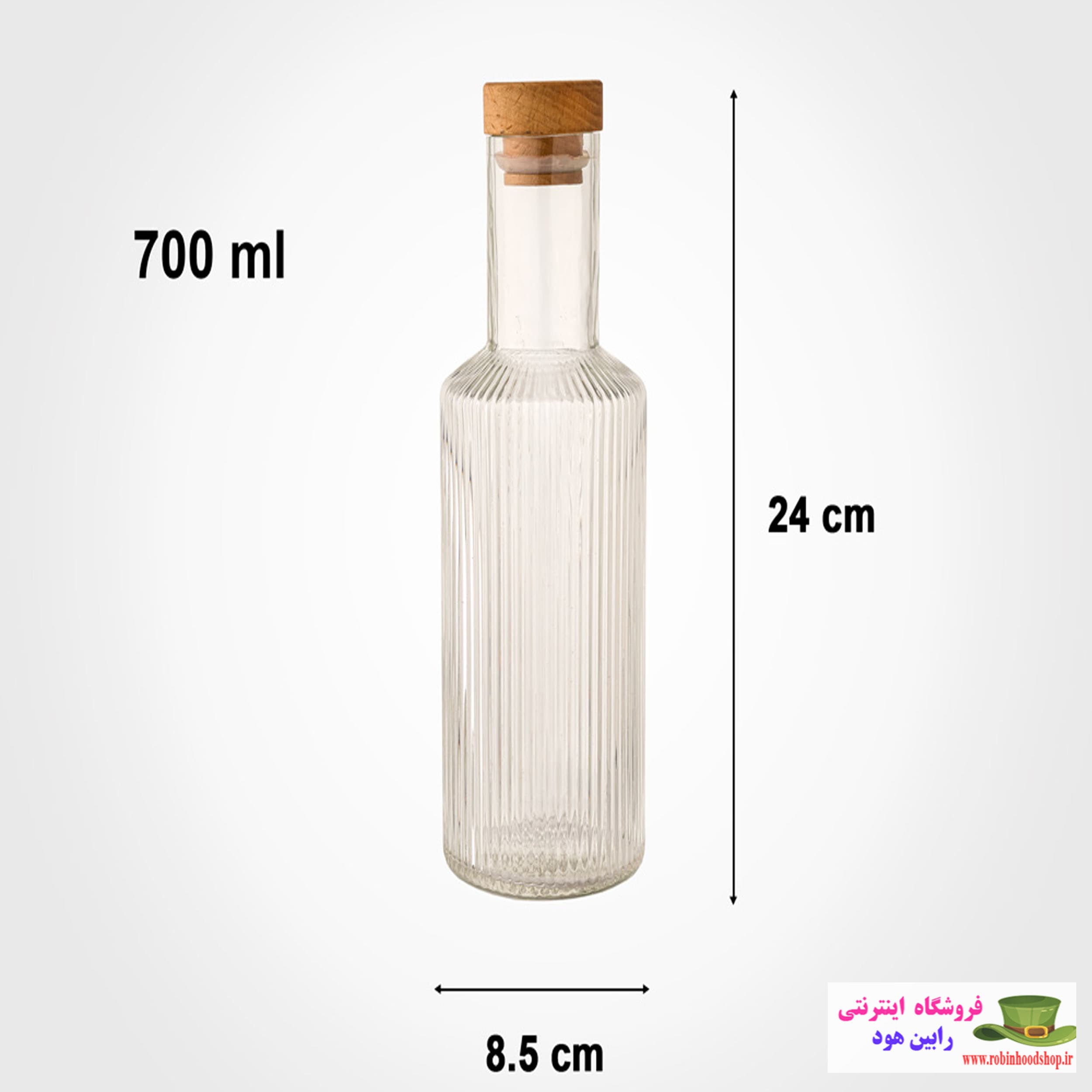 بطری آب درب چوبی 700 میلی لیتر — تصویر ۲