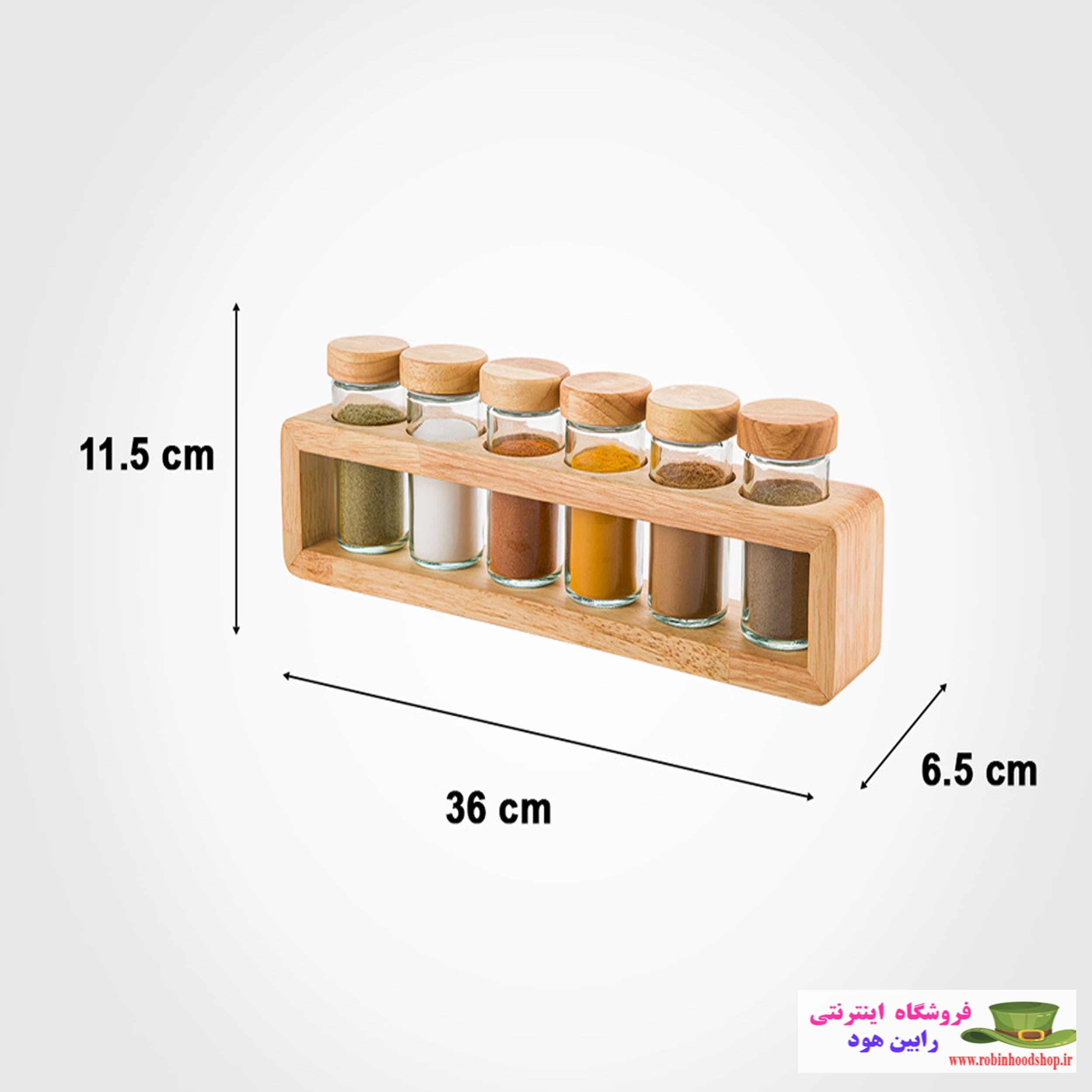 ست ادویه 6 عددی چوبی — تصویر ۲