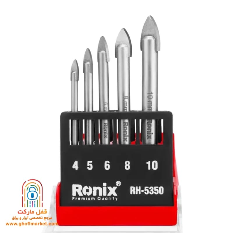 ست مته شیشه 5 عددی رونیکس مدل RH-5350 — تصویر ۲