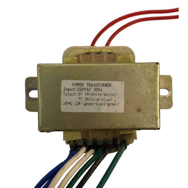 ترانس کاهنده 220 به 9و 7 و 2*18 ولت AC مدل (DVD80W HG 21022)(E54*46) — تصویر ۲