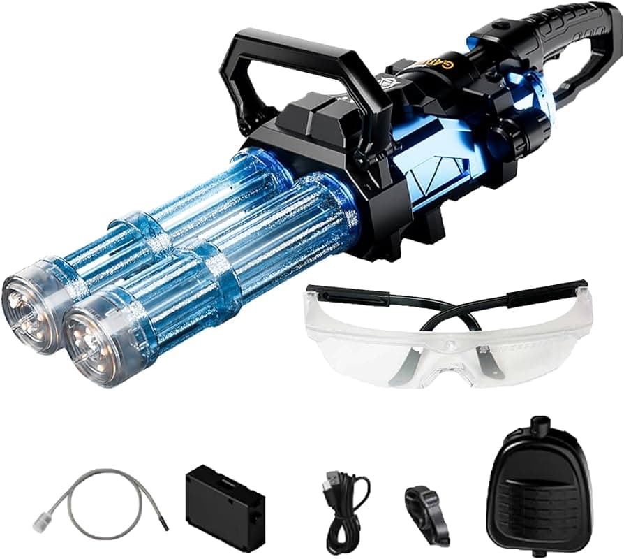 تفنگ آبپاش شارژی بزرگ دو لول حرفه ای مدل Water Gatling Gun کد JF005 — تصویر ۲
