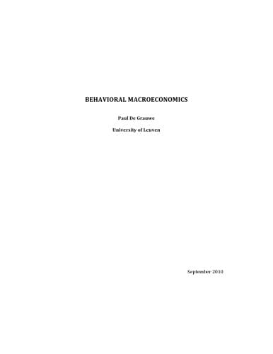 کتاب Behavioural Macroeconomics نسخه کامل