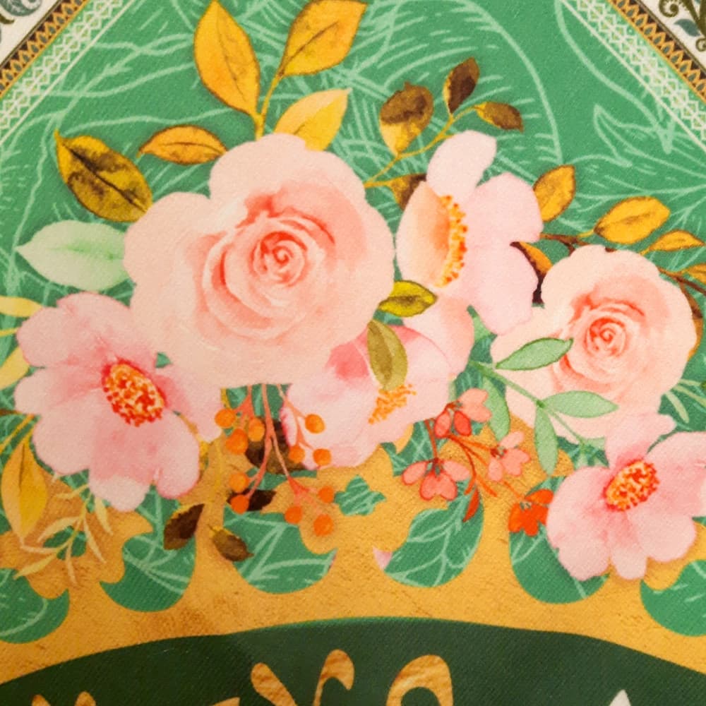 کتیبه نیمه شعبان لوزی مخمل با شعار یا قائم آل محمد زمینه سبز 50826 — تصویر ۳