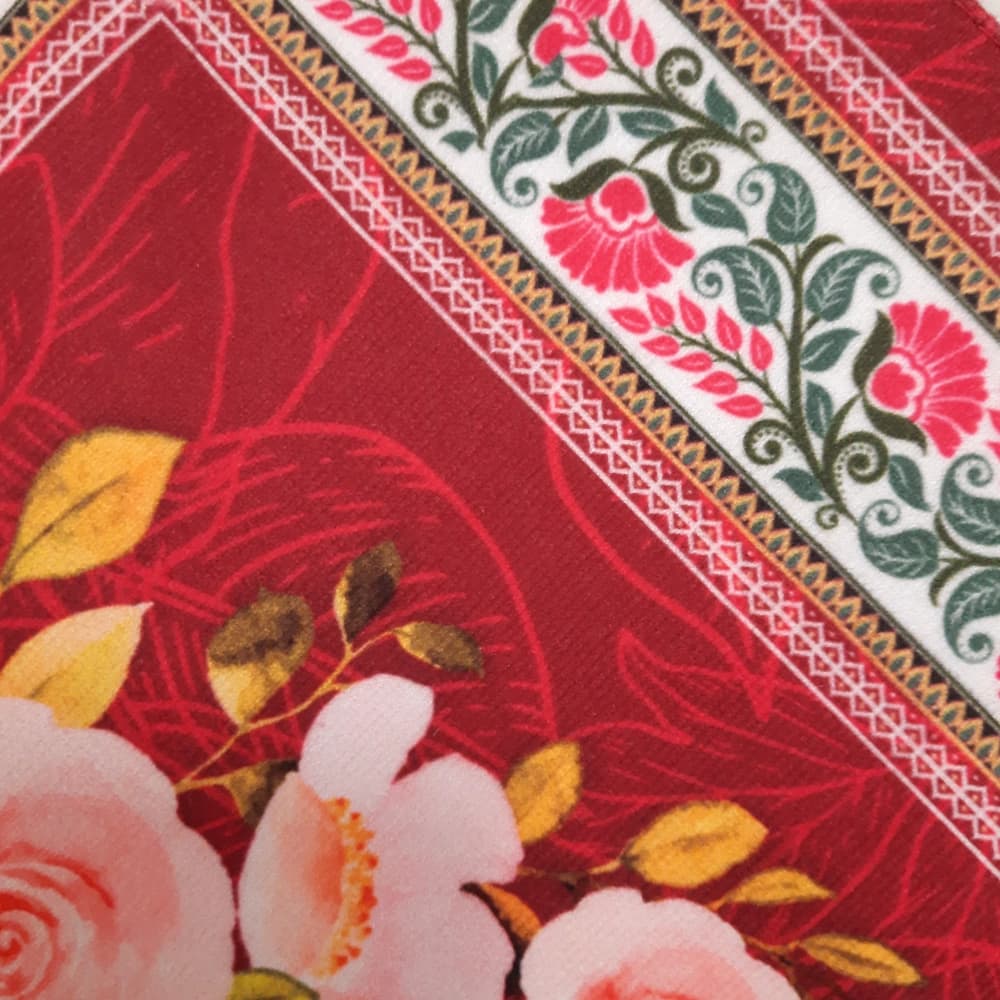 کتیبه نیمه شعبان لوزی مخمل با شعار یا قائم آل محمد زمینه قرمز50824 — تصویر ۲