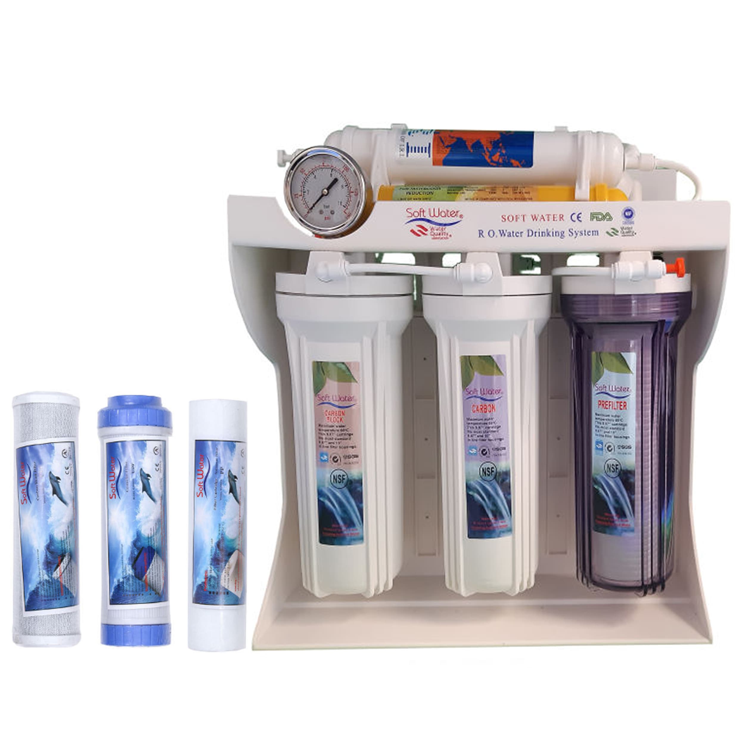 دستگاه تصفیه آب 6 مرحله سافت واتر مدل hajibashi-X600N به همراه فیلتر تصفیه کننده آب کد 10 مجموعه 3 عددی