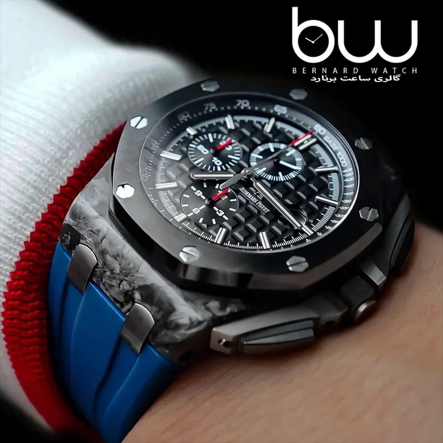 بند ساعت مچی ای پی AP مدل Royal Oak Offshore سرمه ایی — تصویر ۲