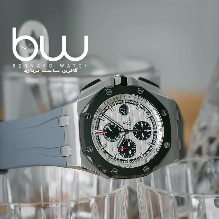 بند ساعت مچی ای پی AP مدل Royal Oak Offshore خاکستری — تصویر ۲
