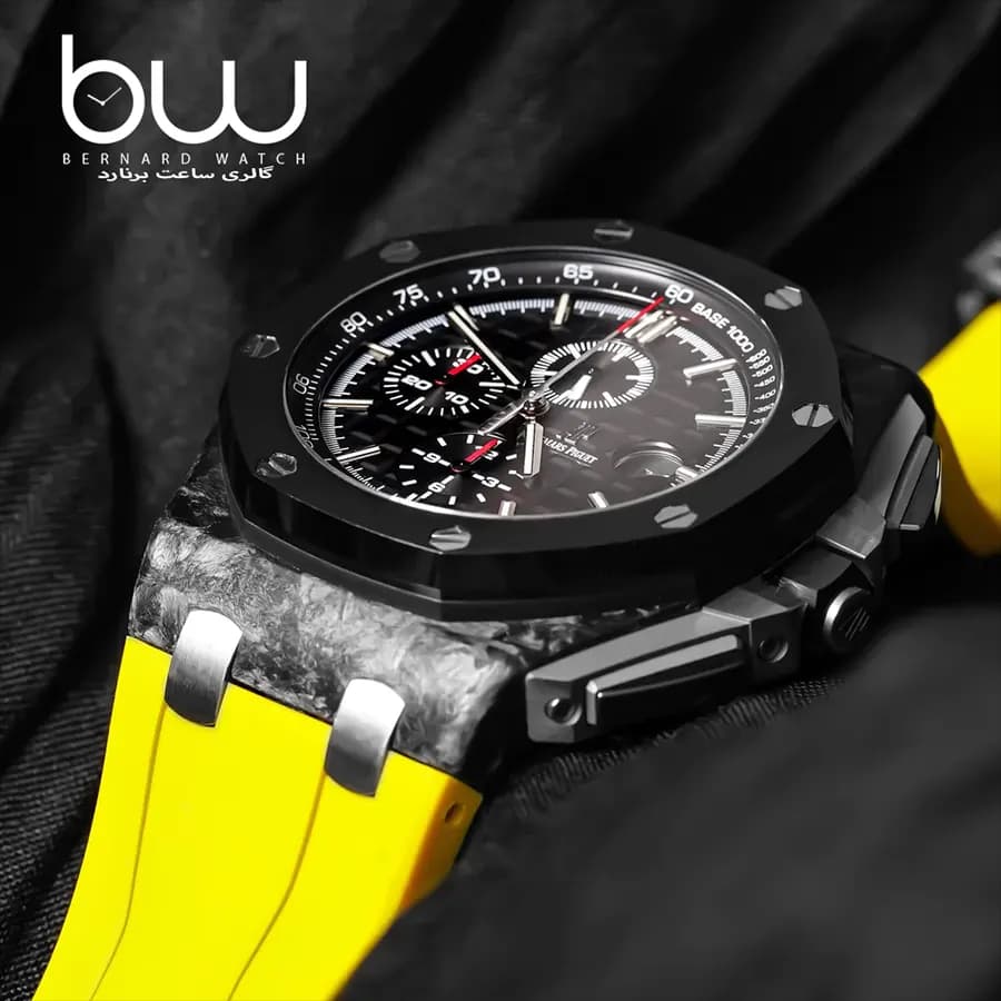 بند ساعت مچی ای پی AP مدل Royal Oak Offshore زرد — تصویر ۲