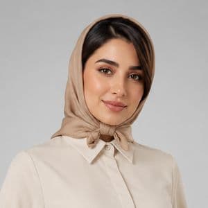 روسری نخ زنانه مدل مینی اسکارف نخ اسلپ ساده قواره 70 با طول و عرض 70x70 سانتی‌متر — تصویر ۶
