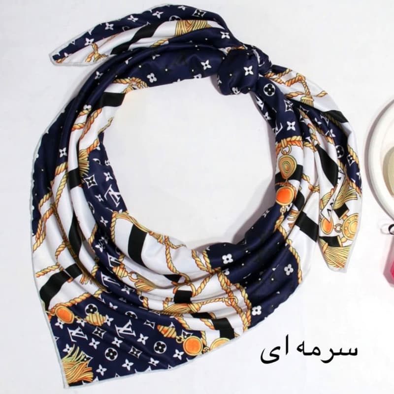 روسری زنانه مدل ابریشم توییل مجلسی شیک و خاص کد 9704 — تصویر ۵