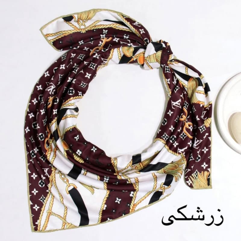 روسری زنانه مدل ابریشم توییل مجلسی شیک و خاص کد 9704 — تصویر ۴