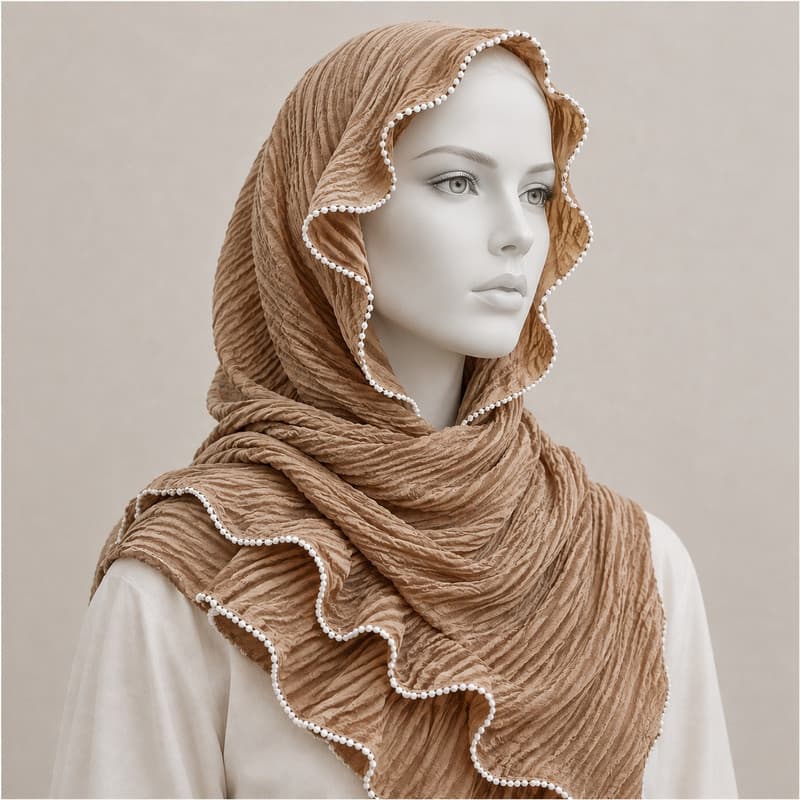 شال زنانه نخ پلیسه مدل 0639 — تصویر ۲