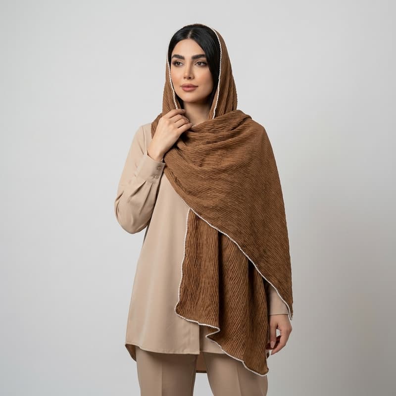شال زنانه نخ پلیسه مدل 0639 — تصویر ۹