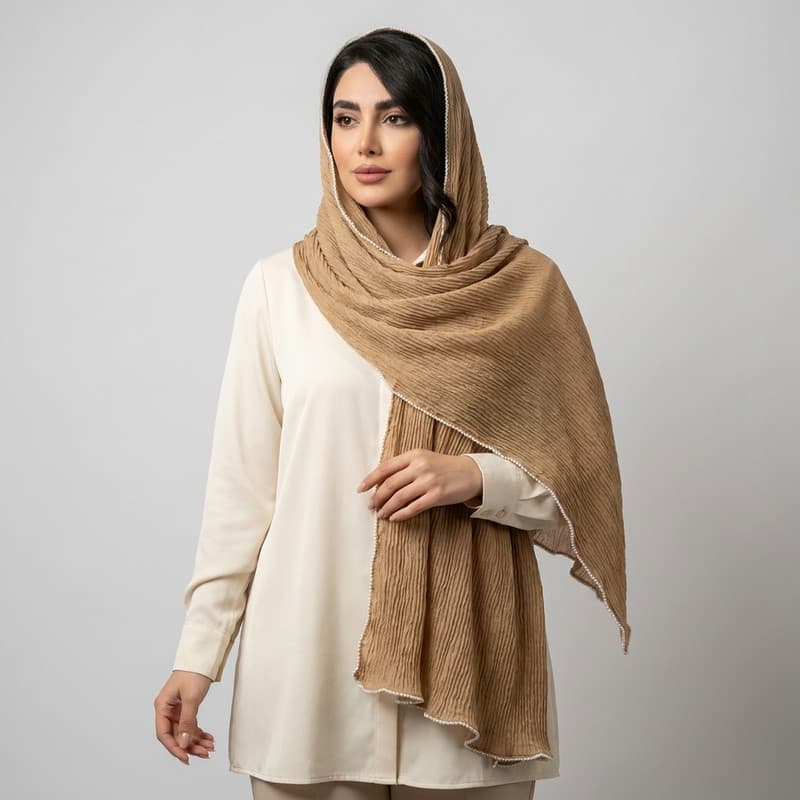 شال زنانه نخ پلیسه مدل 0639 — تصویر ۸