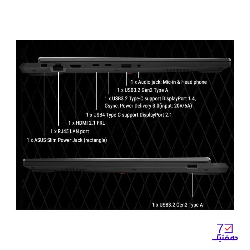 لپ تاپ ایسوس 16 اینچی مدل TUF Gaming A16 FA608UMI R7-260 16GB 512GB RTX5060 8GB — تصویر ۲