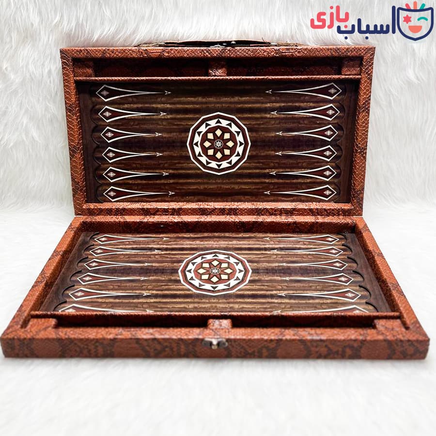 تخته نرد چرمی بغل مهره کد 100