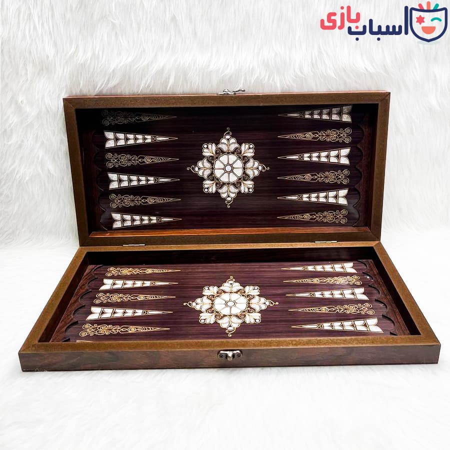 تخته نرد MDF ساده قفل دار طرح صدف