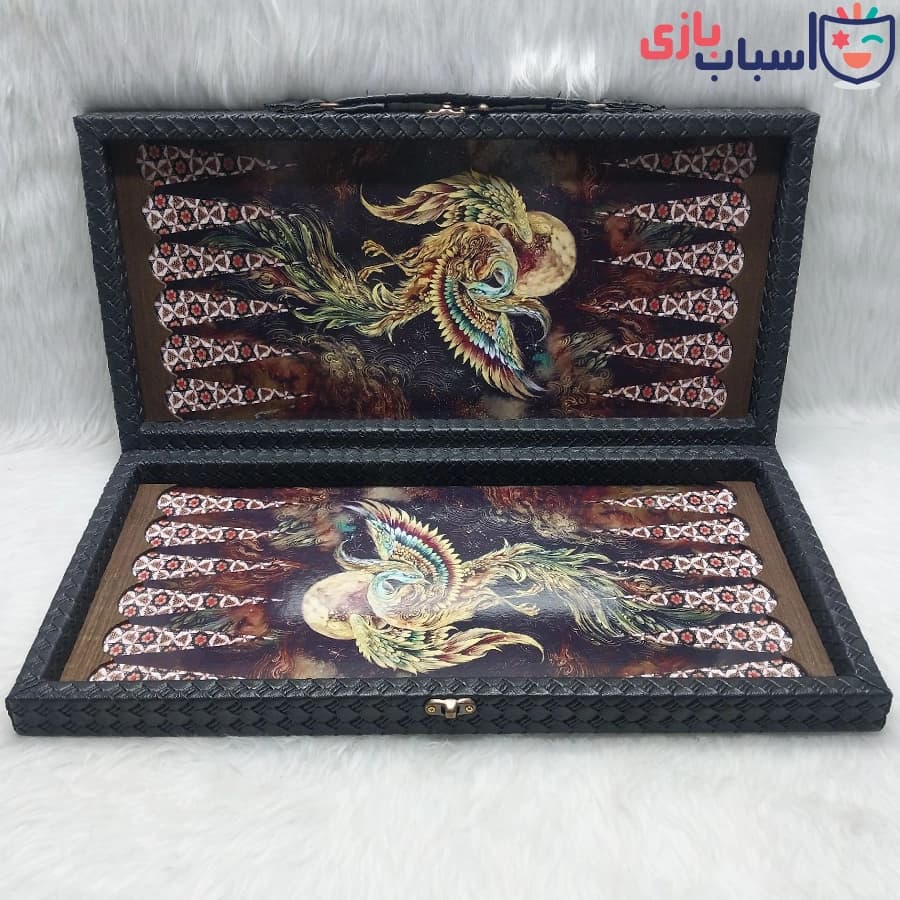 تخته نرد چرمی ساده طرح سیمرغ — تصویر ۲