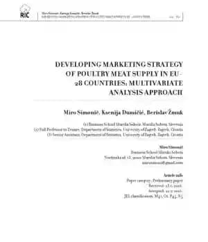 دانلود کتاب DEVELOPING MARKETING STRATEGY OF POULTRY MEAT SUPPLY IN EU- 28 COUNTRIES: MULTIVARIATE ANALYSIS APPROACH – توسعه استراتژی بازاریابی…