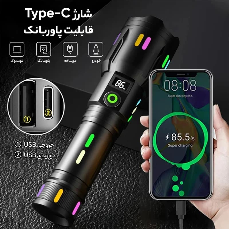 چراغ قوه پلیسی بزرگ باتری خور — تصویر ۳