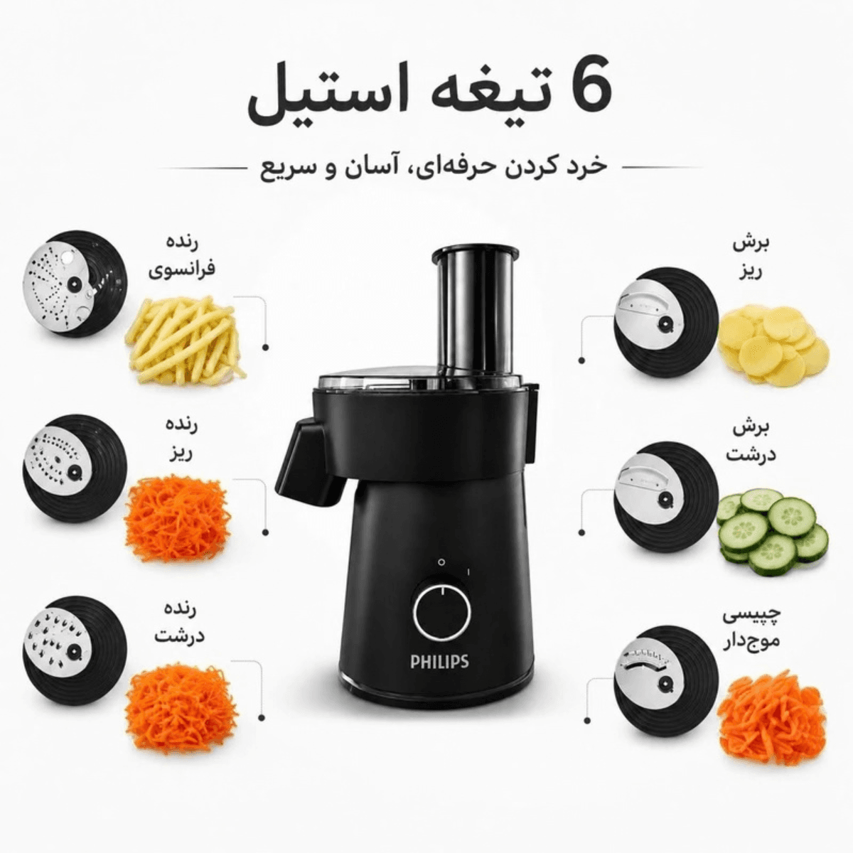 رنده برقی فیلیپس مدل TT1365 مشکی — تصویر ۸