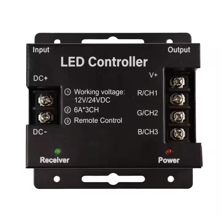 کنترلر RGB لمسی 18 آمپر 12 تا 24 ولت مدل GL-RGB3011 — تصویر ۳