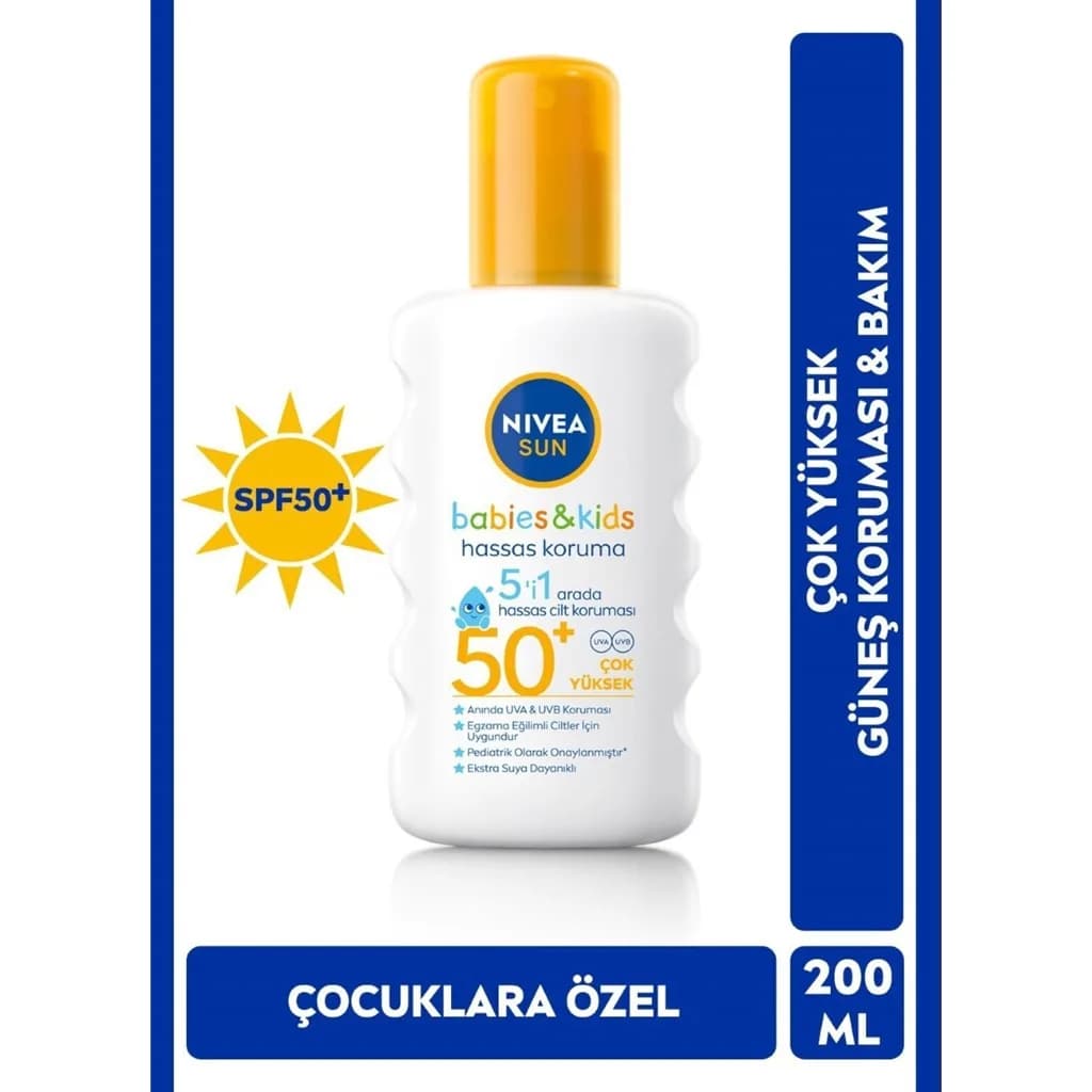 اسپری ضد آفتاب نیوا SPF50 مناسب پوست حساس 200میل Nivea — تصویر ۲