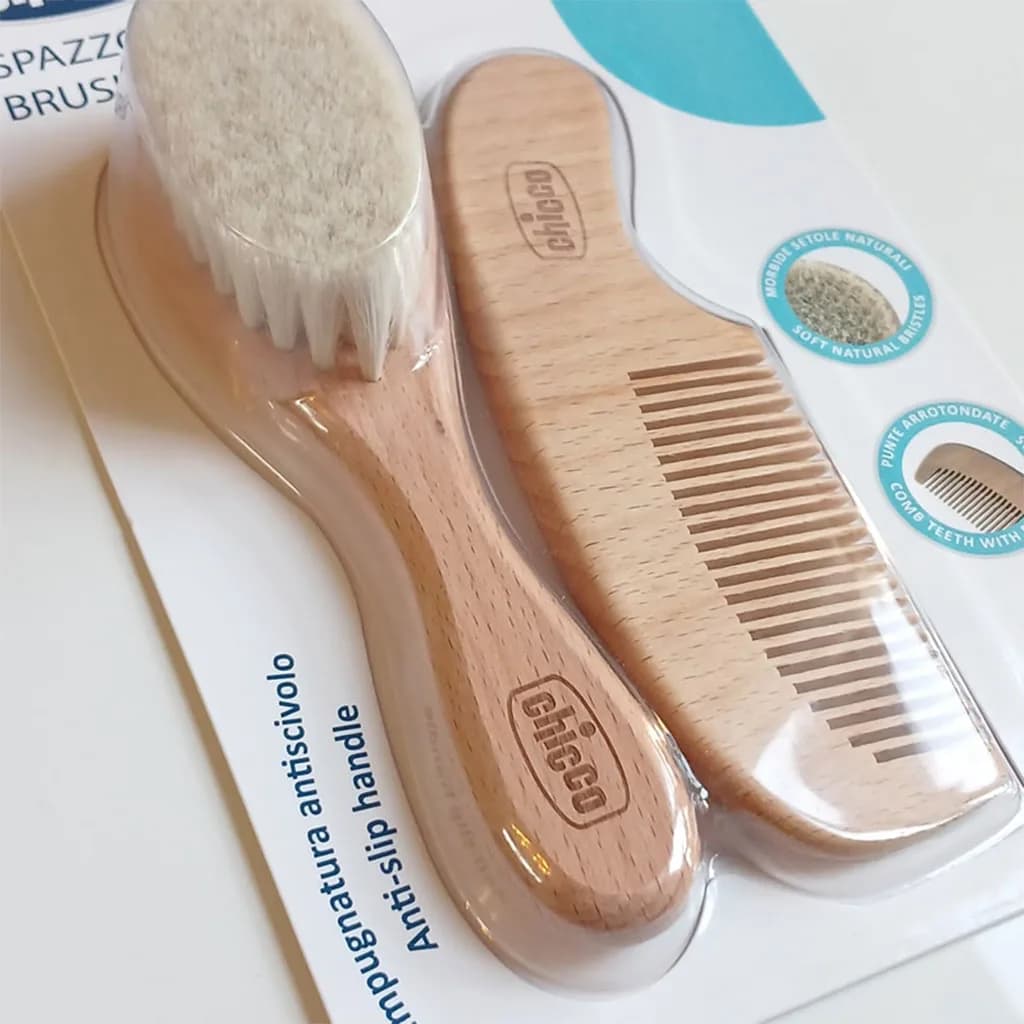 ست شانه و برس چوبی چیکو Chicco — تصویر ۴