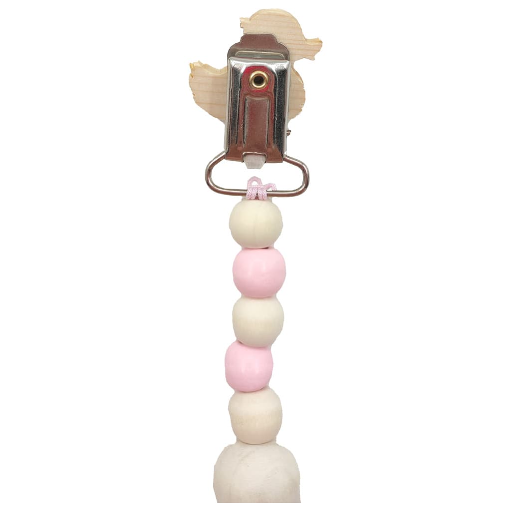 زنجیر پستانک مهره چوبی بافت و اردک Wooden Rattle — تصویر ۲