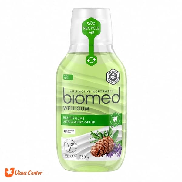 دهانشویه Biomed مدل Well Gum با طعم نعناع و صمغ کاج 250 میل