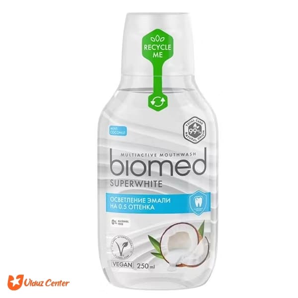 دهانشویه Biomed مدل Super White با طعم نعناع و نارگیل 250 میل