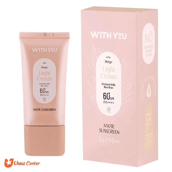 ضدآفتاب کرمی مات بژ روشن SPF 60+ ویت یو 50 میل