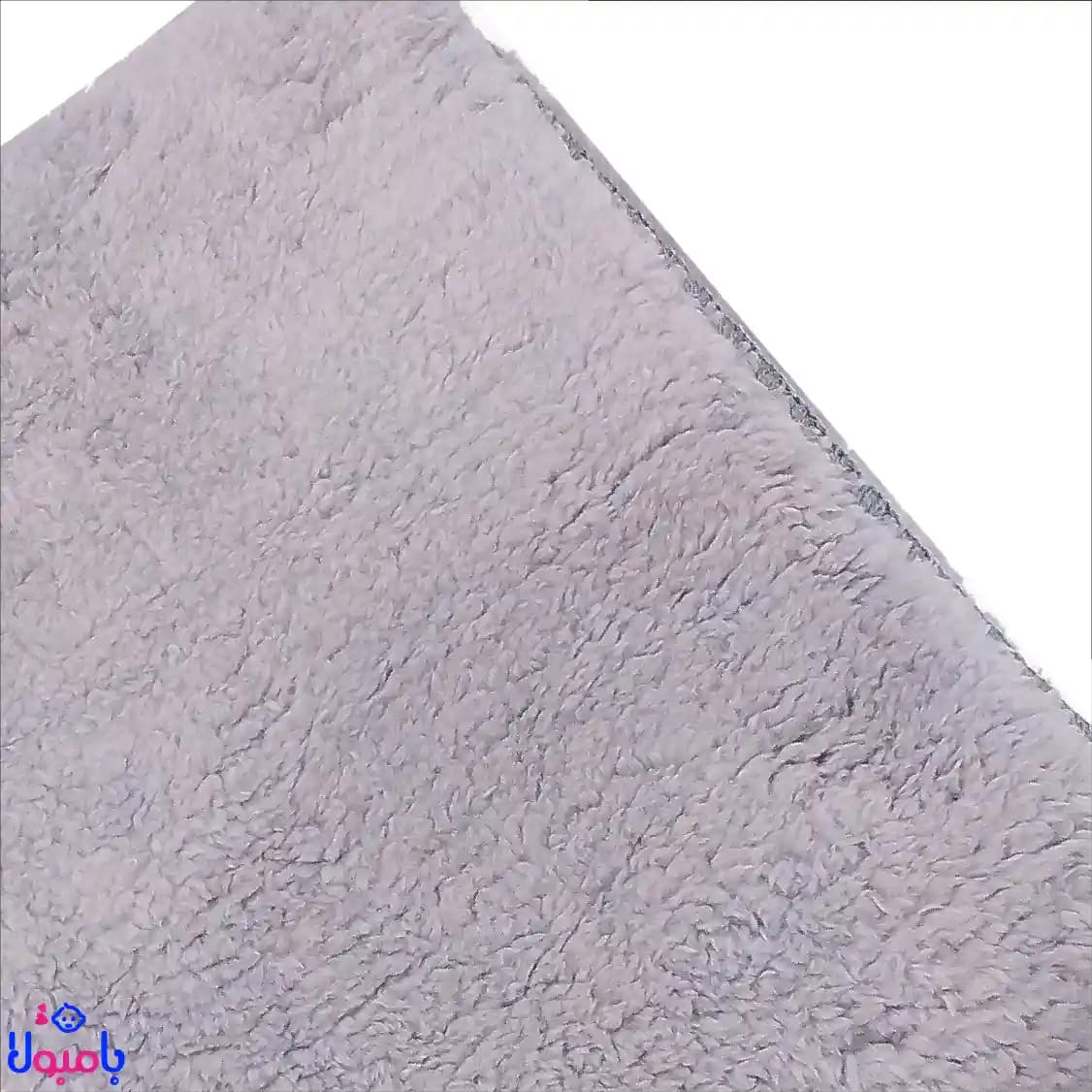 پتو دورپیچ کلاهدار نوزاد طوسی طرح خرس تاجدار 80*70سانتیمتر — تصویر ۲