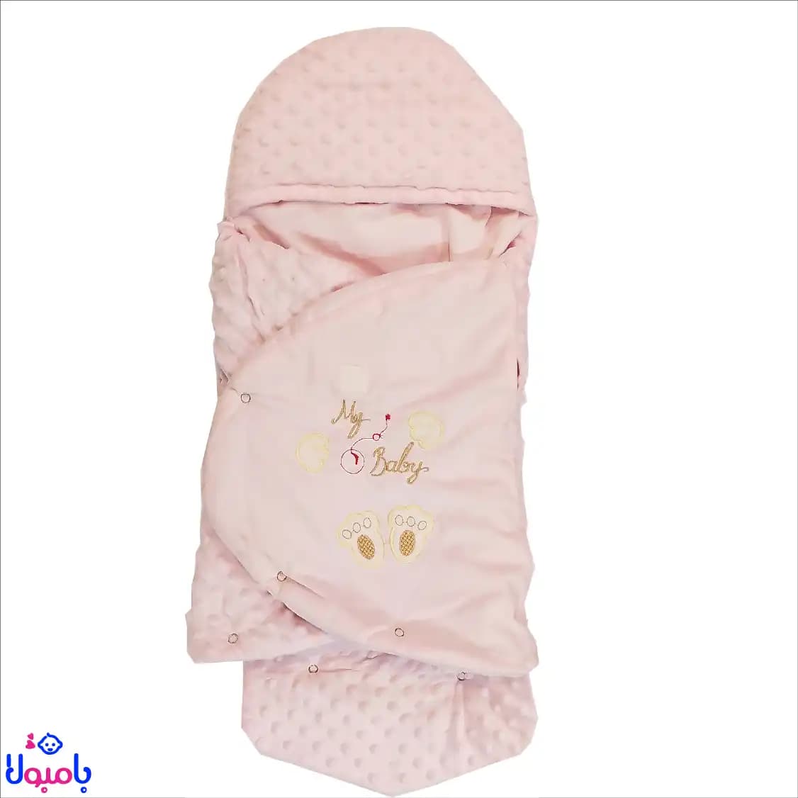 قنداق فرنگی نوزادی صورتی طرح خرگوش عروسکی 78*90 سانتیمتر