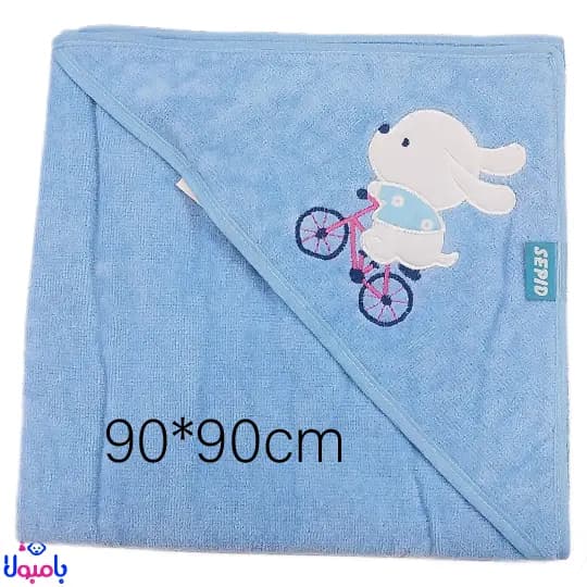 حوله نوزادی آبی طرح خرگوش سپید 90*90 سانتیمتر — تصویر ۵