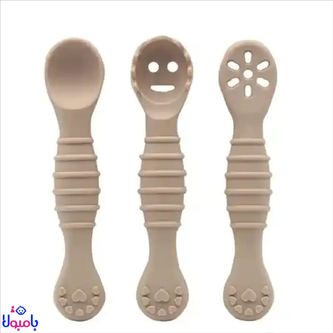 ست قاشق و چنگال سیلیکونی پری اسپون نسکافه ای قاب دار