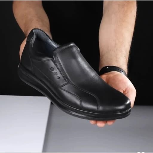 کفش چرم مردانه فرزین مدل اکو بی بند