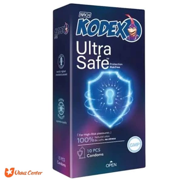 کاندوم تاخیری کودکس مدل Ultra Safe بسته 10 عددی