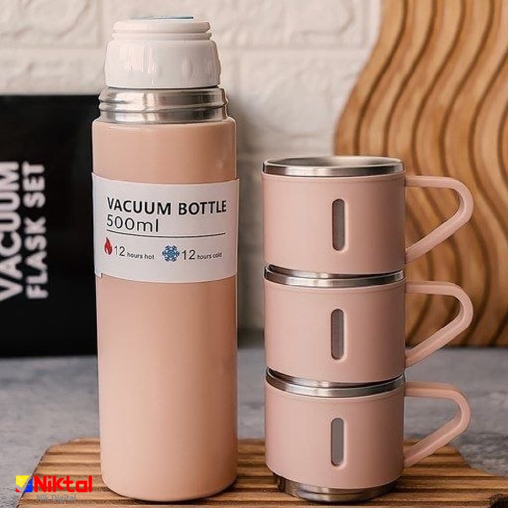 فلاسک نیم‌لیتری ۳ کاپ VACUUM | قابلیت گرم نگه داشتن تا 12 ساعت — تصویر ۳
