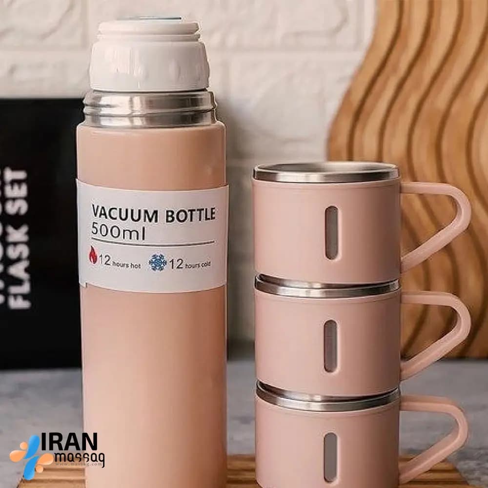 فلاسک نیم‌لیتری ۳ کاپ VACUUM | قابلیت گرم نگه داشتن تا 12 ساعت — تصویر ۱۰