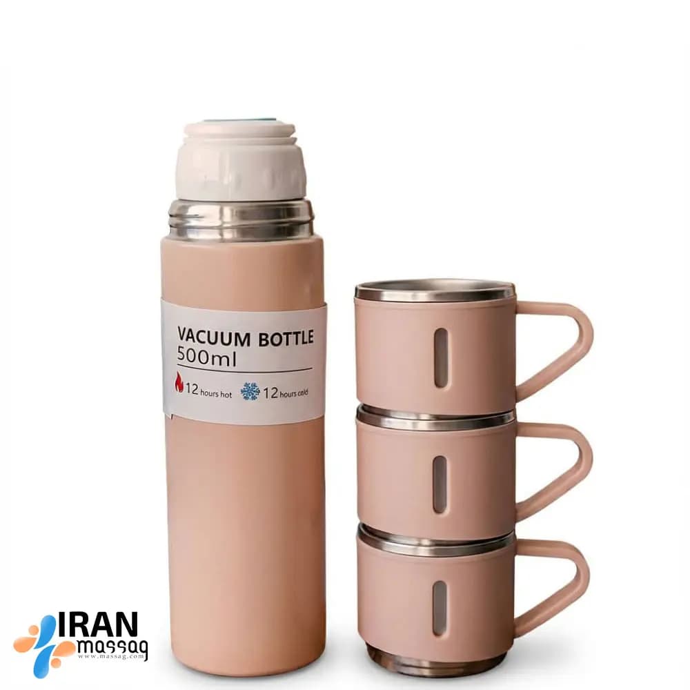 فلاسک نیم‌لیتری ۳ کاپ VACUUM | قابلیت گرم نگه داشتن تا 12 ساعت — تصویر ۹
