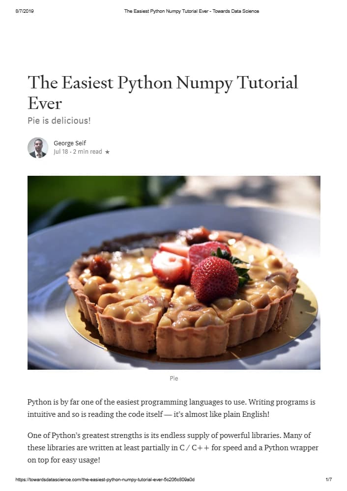 کتاب آموزش ساده پایتون نامپای (The Easiest Python Numpy Tutorial) نسخه انگلیسی PDF